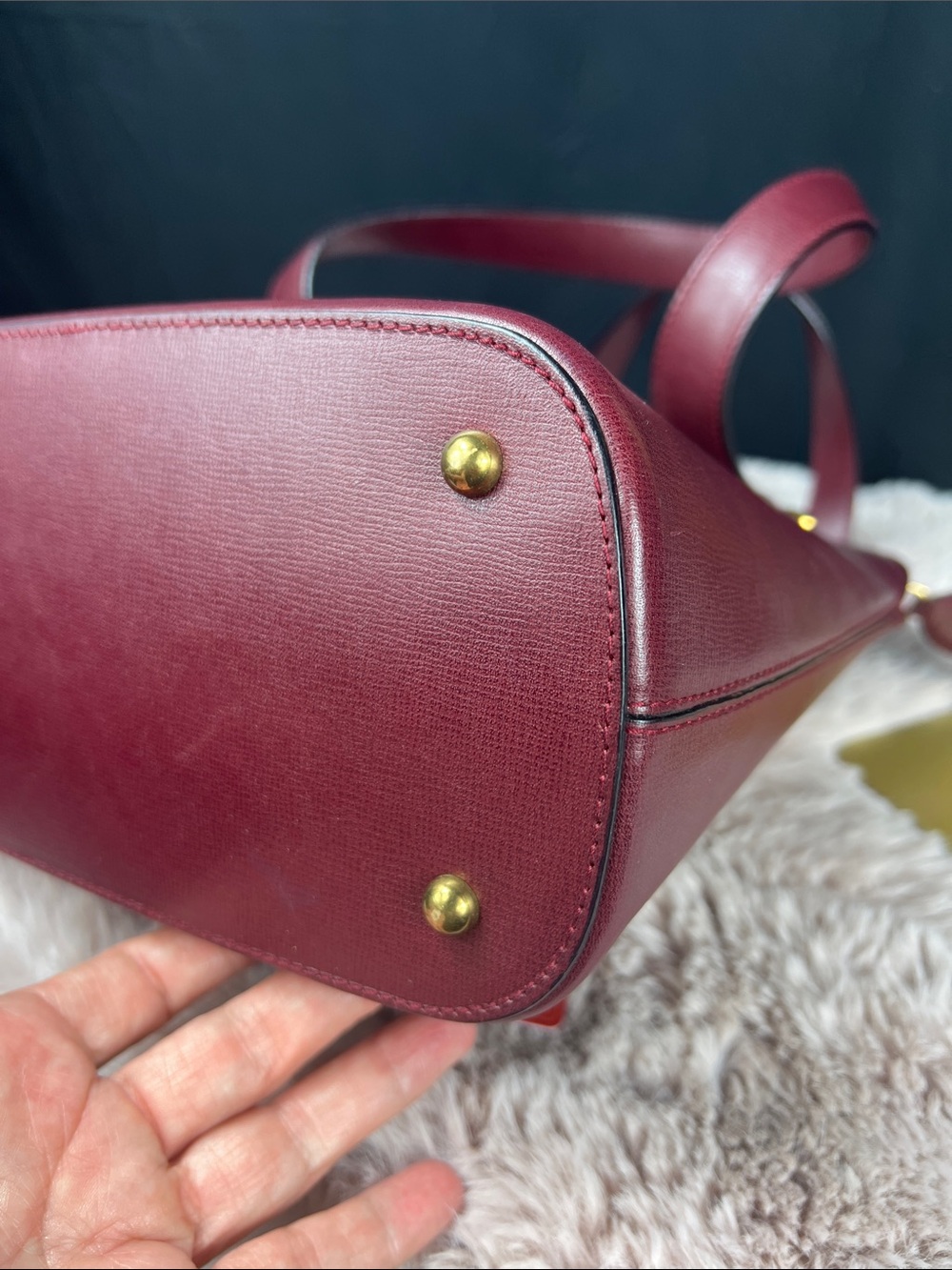 Cartier Must de Cartier Vintage Bordeaux North-South Domed Satchel EUC - Picture 10 of 12